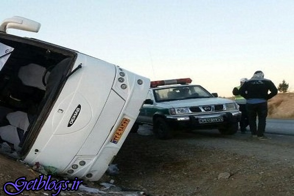 واژگونی اتوبوس در محور ایرانشهر به بم ۱۱ زخمی برجا گذاشت