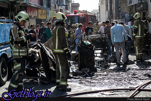 آتش سوزی در فروشگاه لوازم تجهیزات پزشکی در خیابان ولیعصر پایتخت کشور عزیزمان ایران