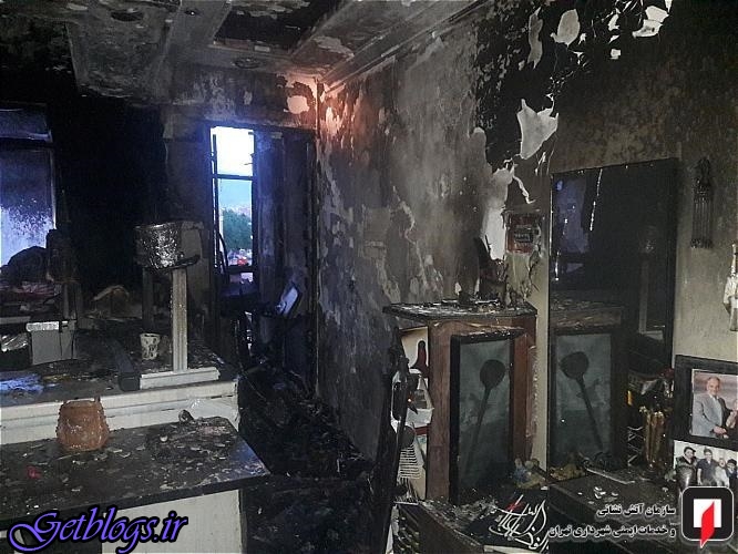 آتش‌سوزی شدید یک واحد مسکونی در خیابان شریعتی