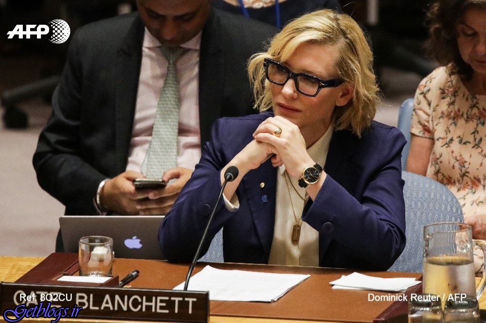 تصویر ، ظاهر متفاوت کیت بلانشت ستاره زن هالیوود در جلسه شورای امنیت
