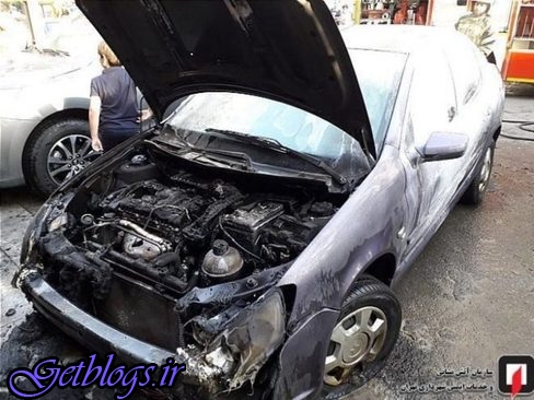 آتش گرفتن ماشین رانا در پایتخت کشور عزیزمان ایران (عکس)