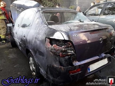 آتش گرفتن ماشین رانا در پایتخت کشور عزیزمان ایران (عکس)