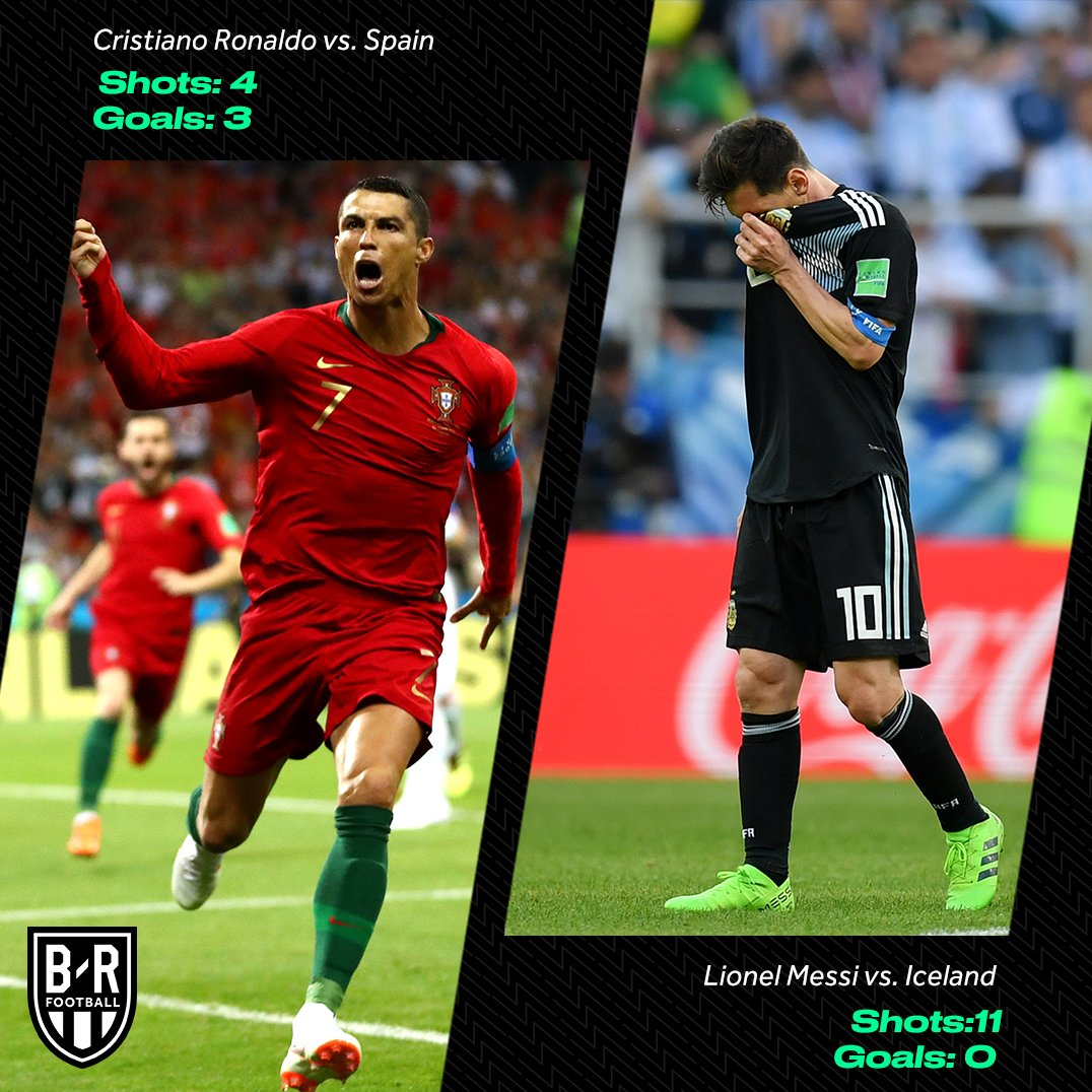 عکس + مقایسه آمار مسی و رونالدو در نخستین بازی جام جهانی