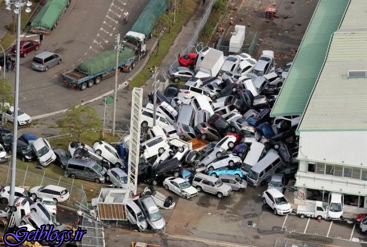 تصاویر) ، خسارات طوفان مرگبار ژاپن+ از مچاله شدن خودروها تا آب‌گرفتگی فرودگاه (